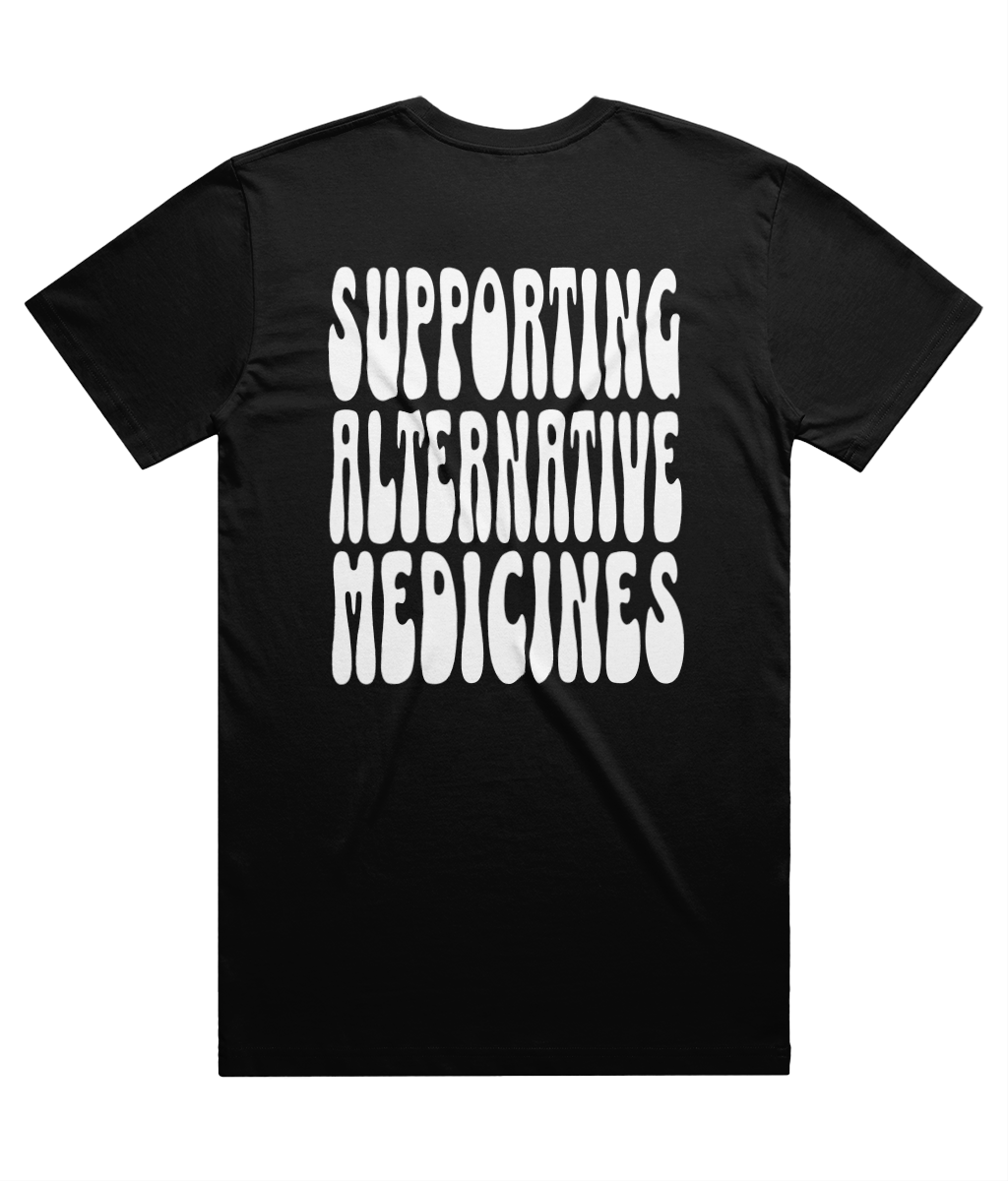 Supporting Alternative Medicines Unisex T-Shirt White Print