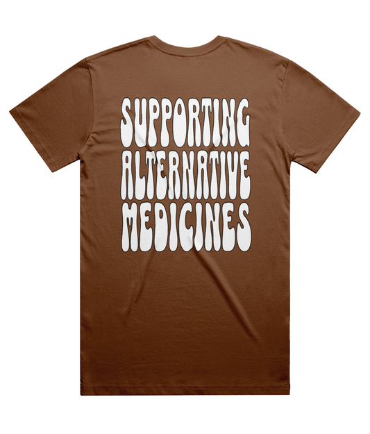 Supporting Alternative Medicines Unisex T-Shirt White Print