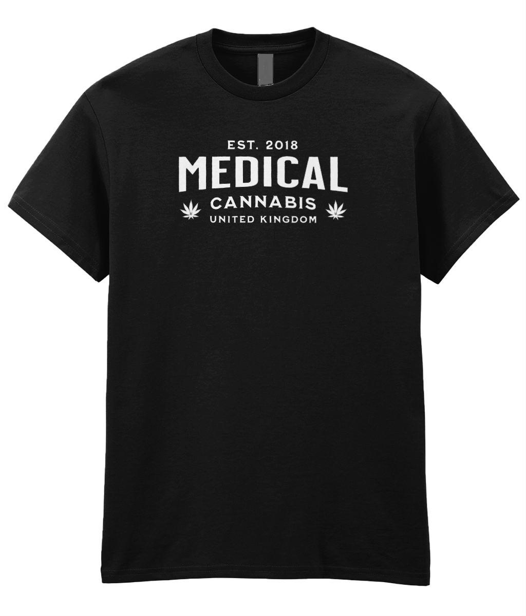 Medical Cannabis Est. 2018 White Print Unisex T-Shirt
