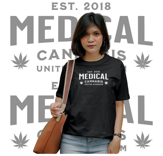 Medical Cannabis Est. 2018 White Print Unisex T-Shirt