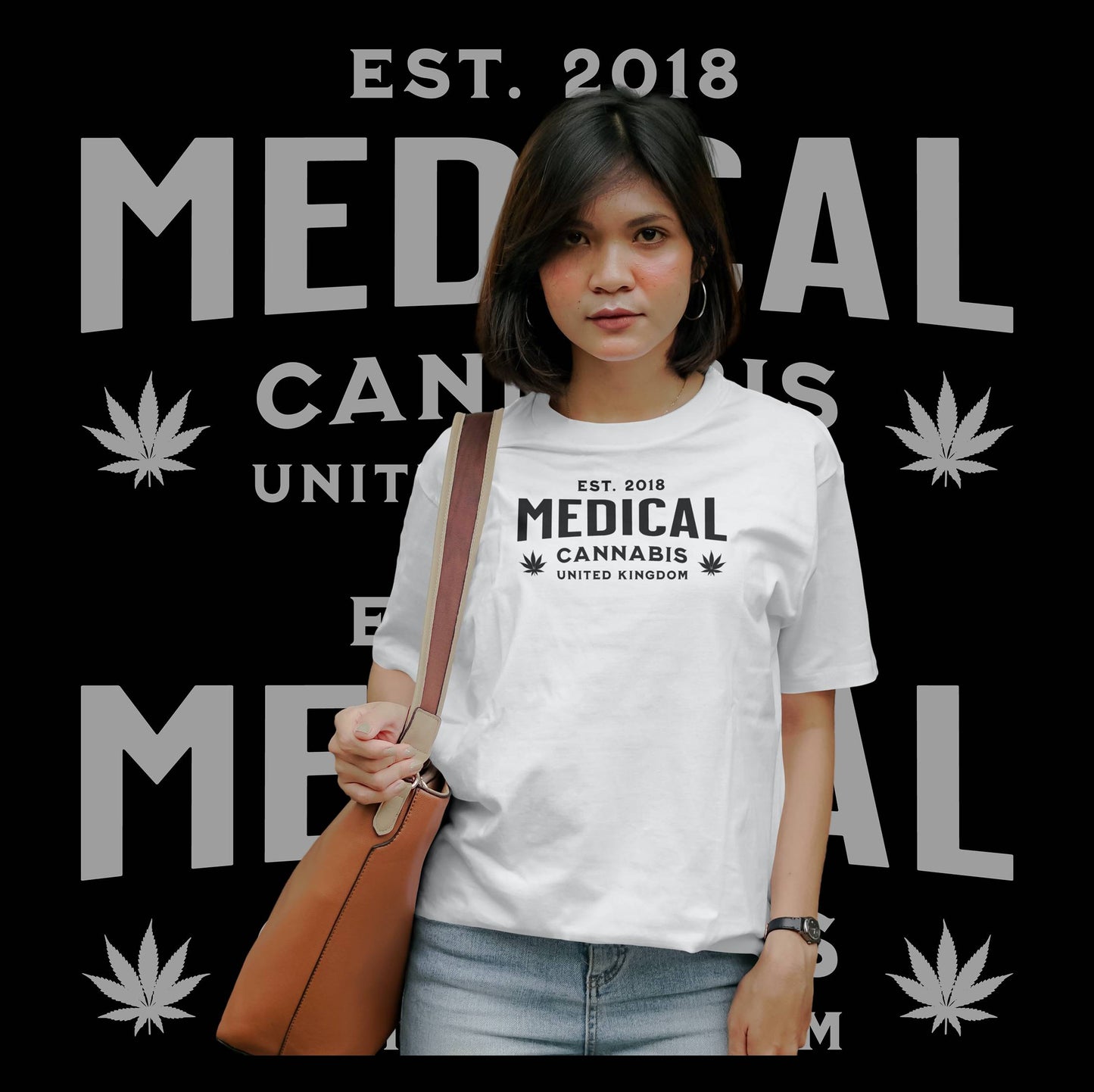 Medical Cannabis Est. 2018 Black Print Unisex T-Shirt
