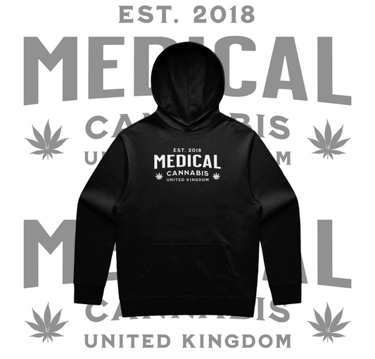 Medical Cannabis Est. 2018 White Print Unisex Hoodie