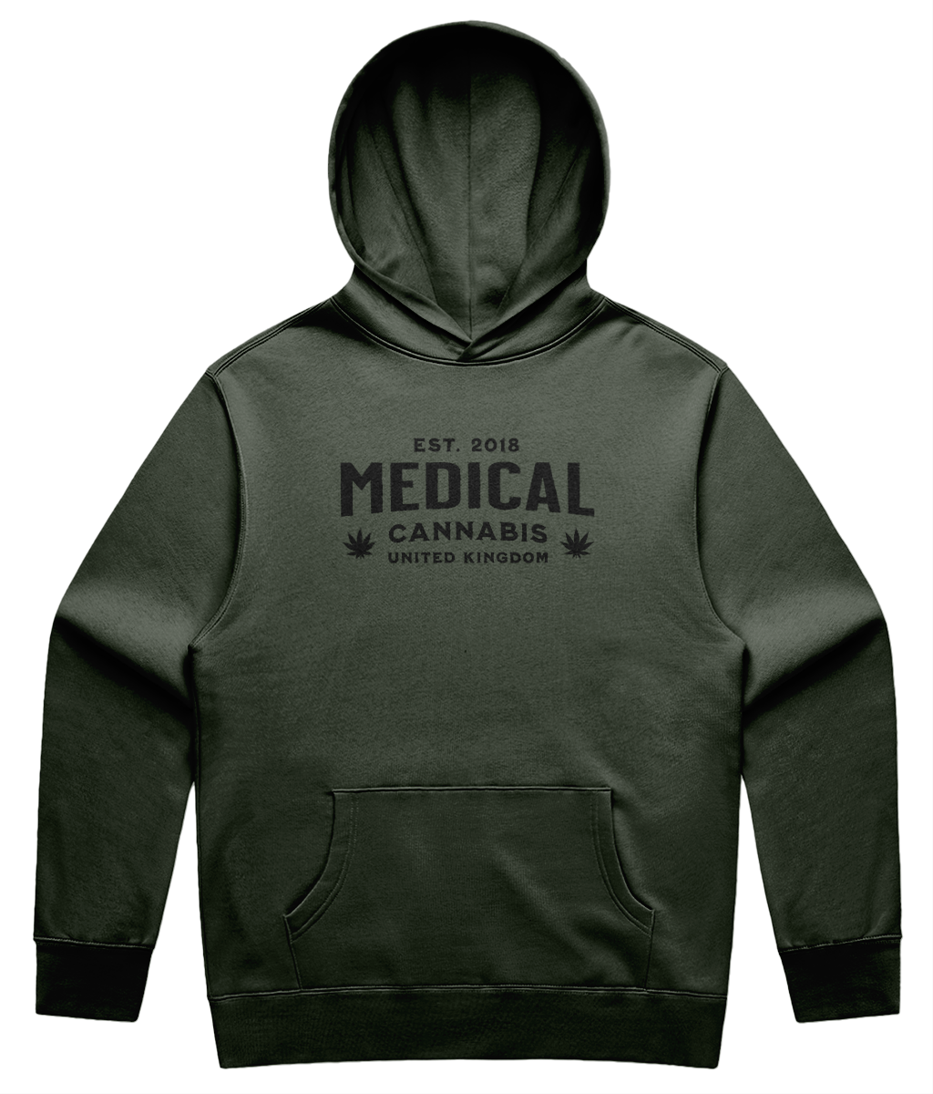 Medical Cannabis Est. 2018 Black Print Unisex Hoodie
