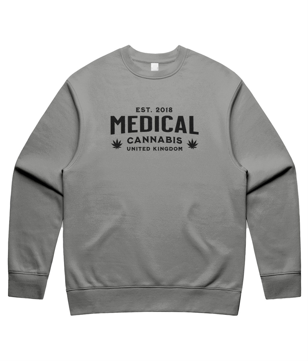 Medical Cannabis Est. 2018 Black Print Unisex Sweatshirt