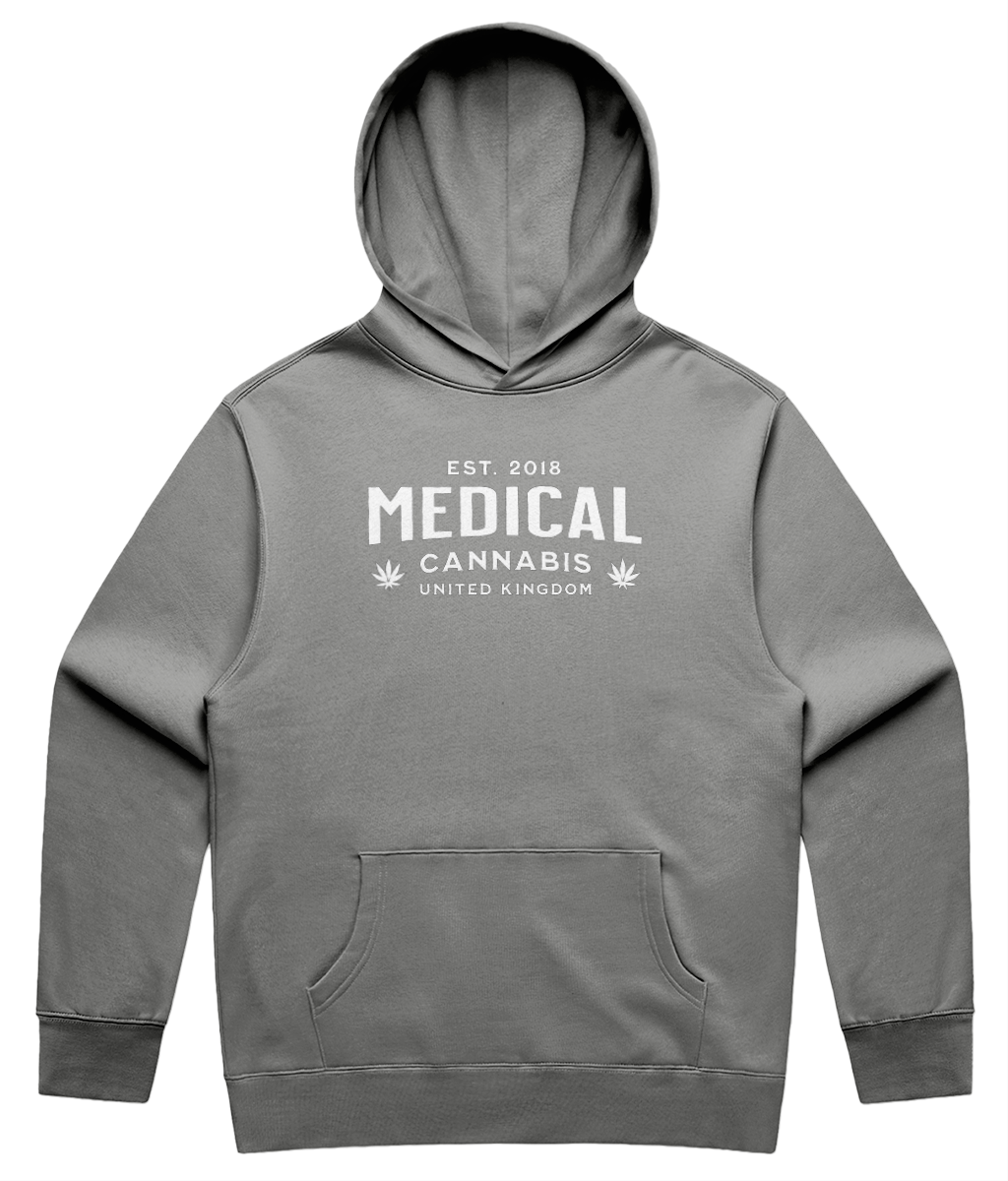 Medical Cannabis Est. 2018 White Print Unisex Hoodie