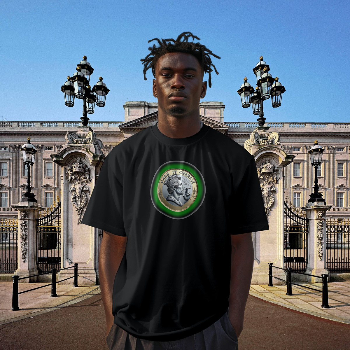 Supporting Alternative Medicines Black Hoodie with pink text on rear and small pocket print on the front